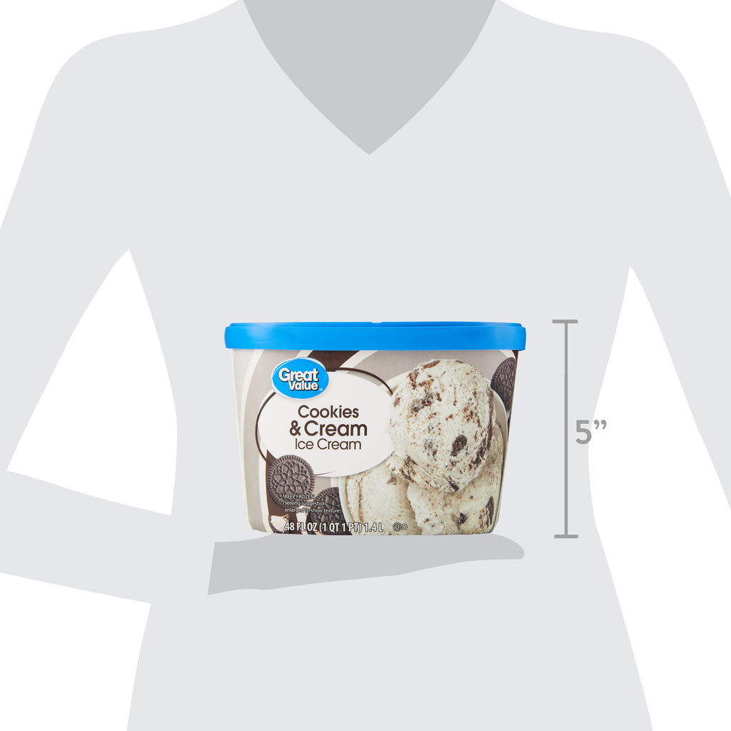 Great Value Cookies & Cream Ice Cream 48 Fl Oz