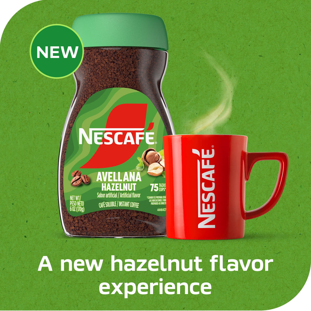 NESCAFÉ Hazelnut Naturally Caffeinated Medium Roast Instant Coffee 6 oz Jar