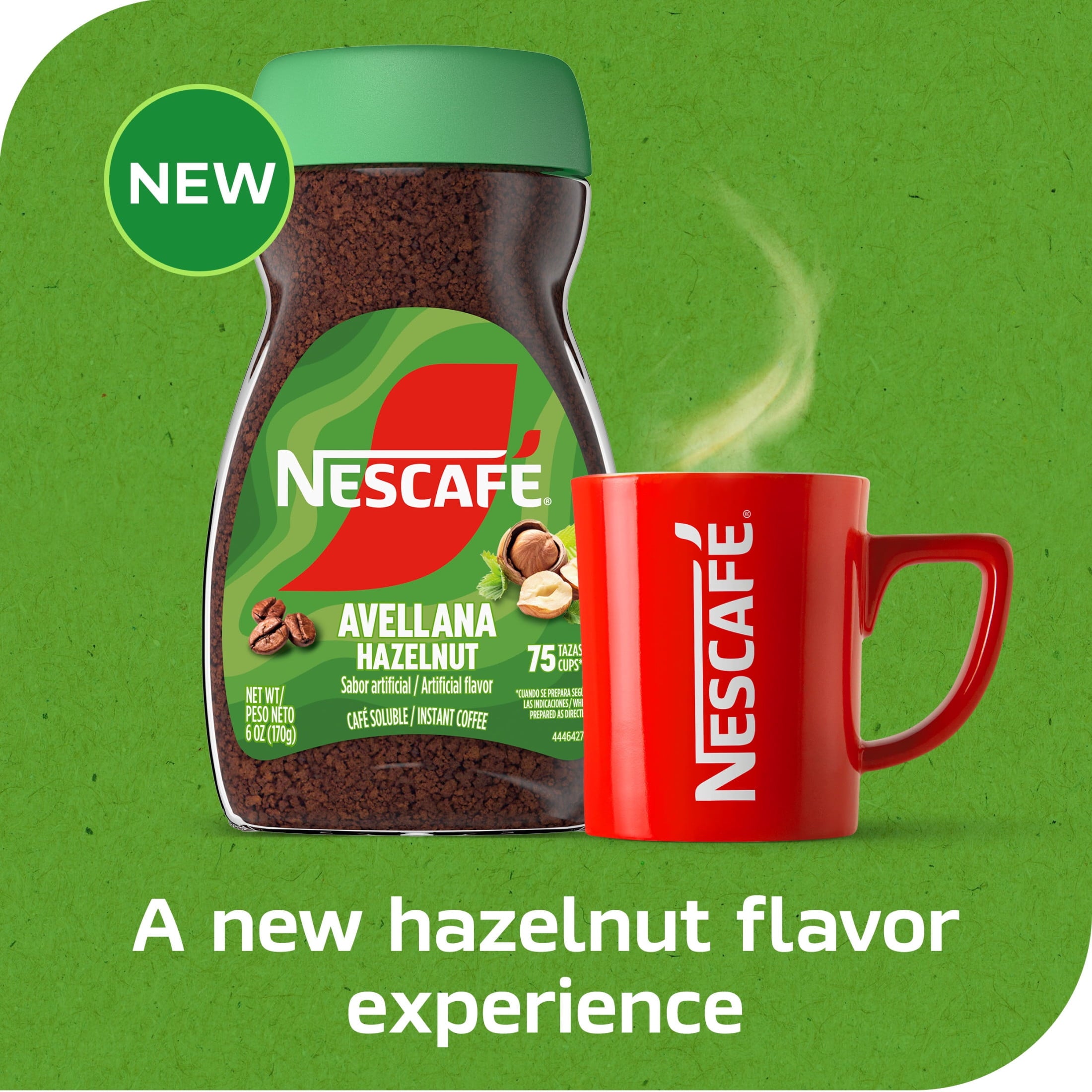 NESCAFÉ Hazelnut Naturally Caffeinated Medium Roast Instant Coffee 6 oz Jar