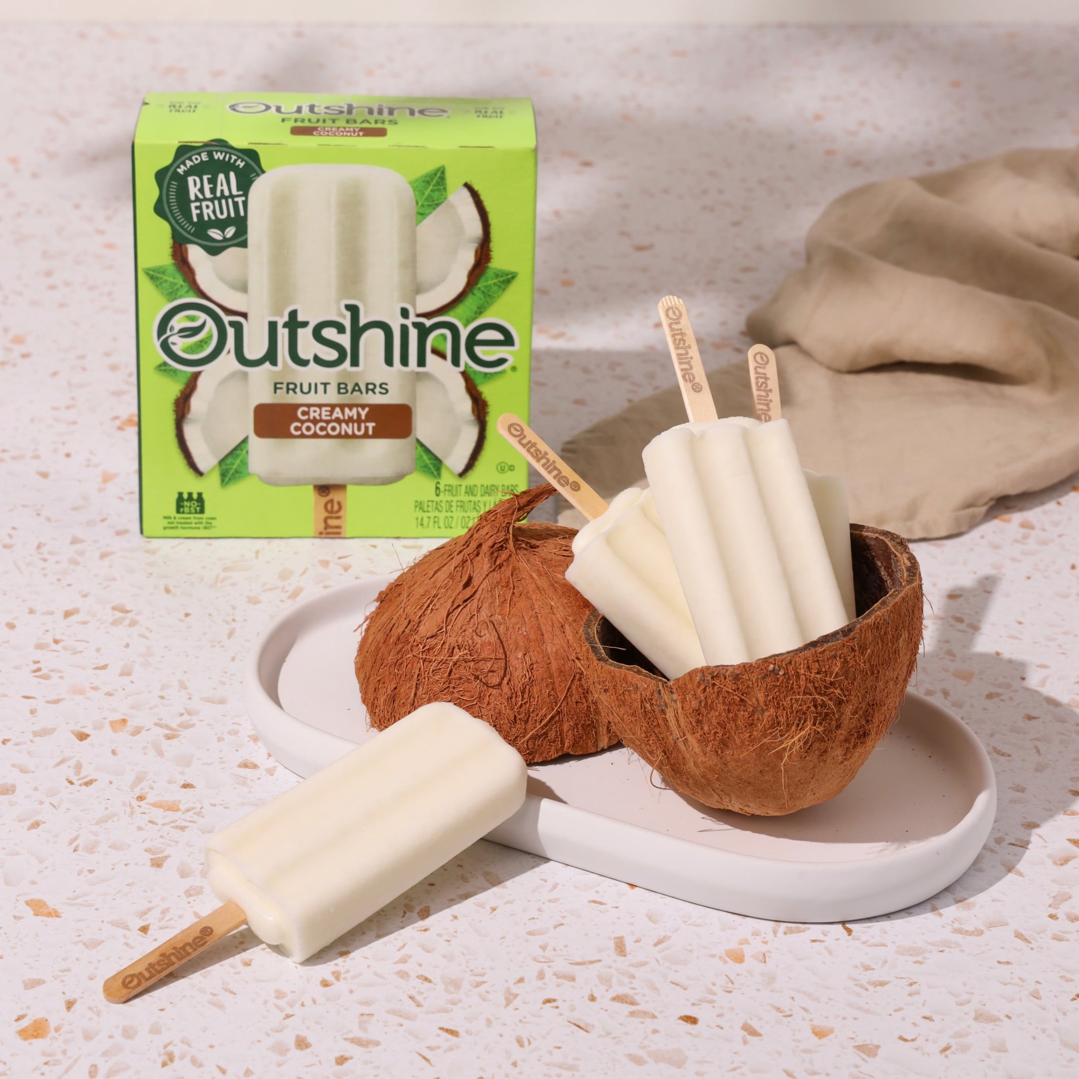 Outshine Creamy Coconut Frozen Fruit Bars 6 Count 14.7 Fl Oz