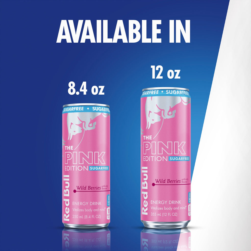 Red Bull Pink Edition Sugar Free Wild Berries Energy Drink 12 fl oz 4 Pack Cans