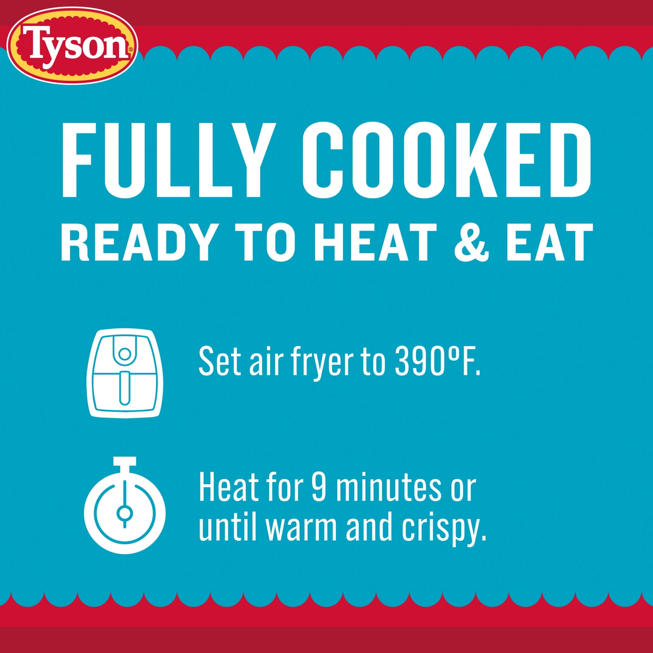 Tyson White Meat Chicken Patties Original Frozen 23 Oz 9 Count