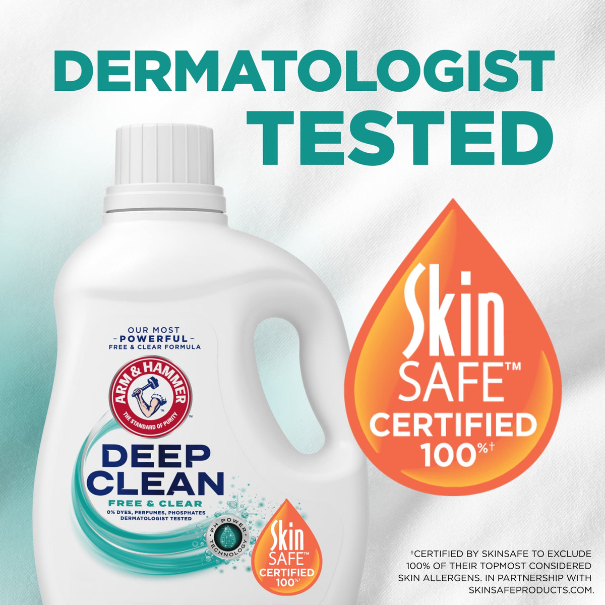 ARM & HAMMER Deep Clean Free & Clear Liquid Laundry Detergent 75 fl oz 50 Loads