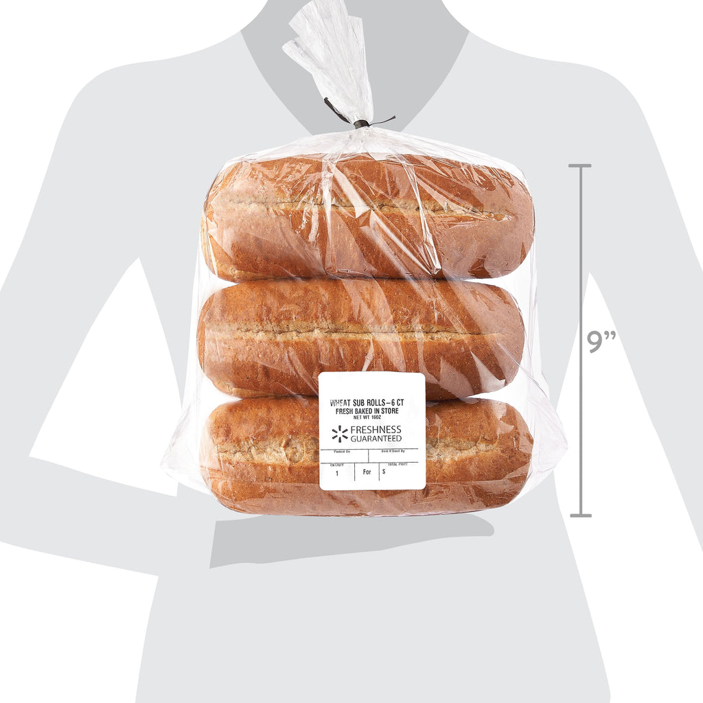 Wheat Sub Rolls 16 Oz 6 Count