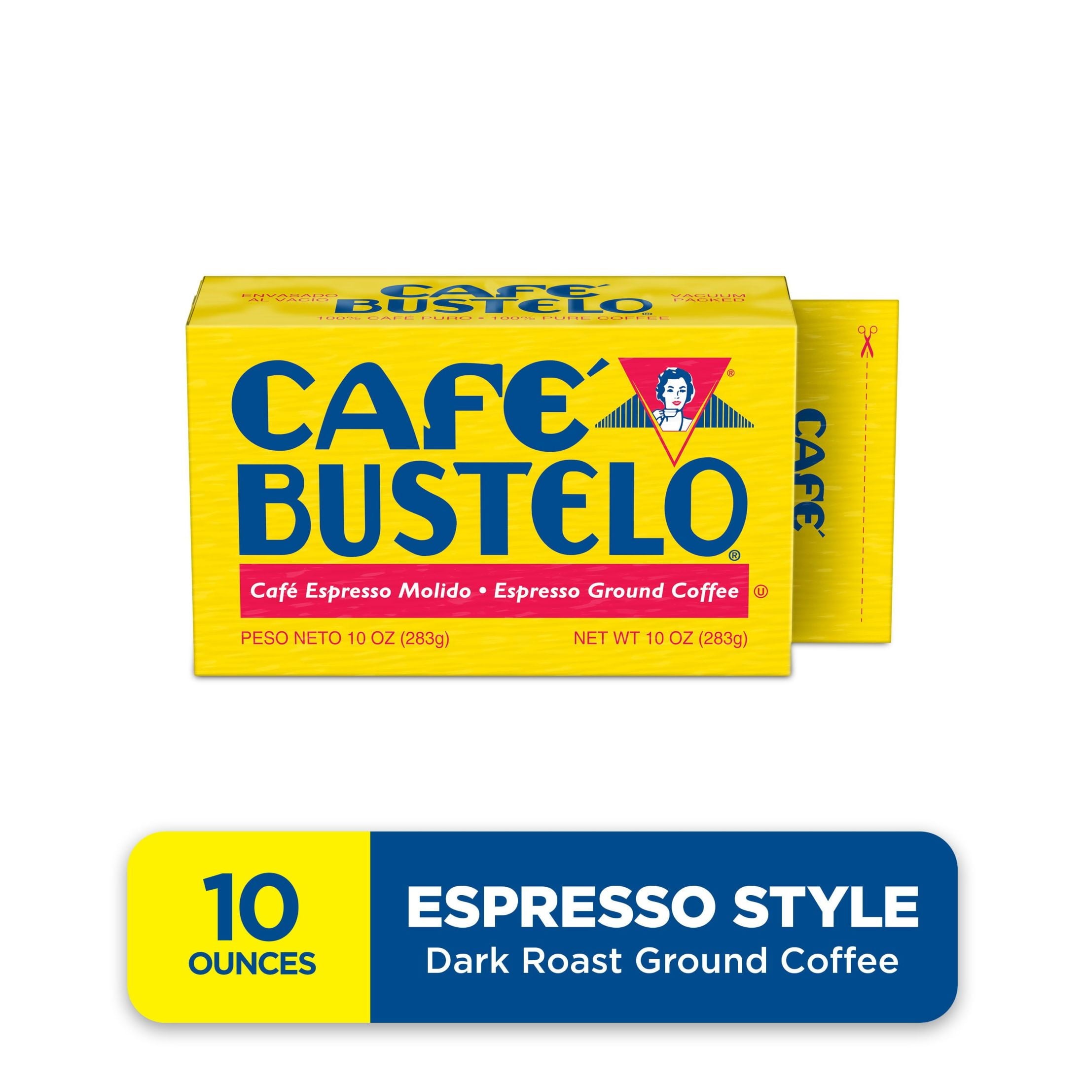 Café Bustelo Espresso Naturally Caffeinated Dark Roast Ground Coffee 10 oz Brick