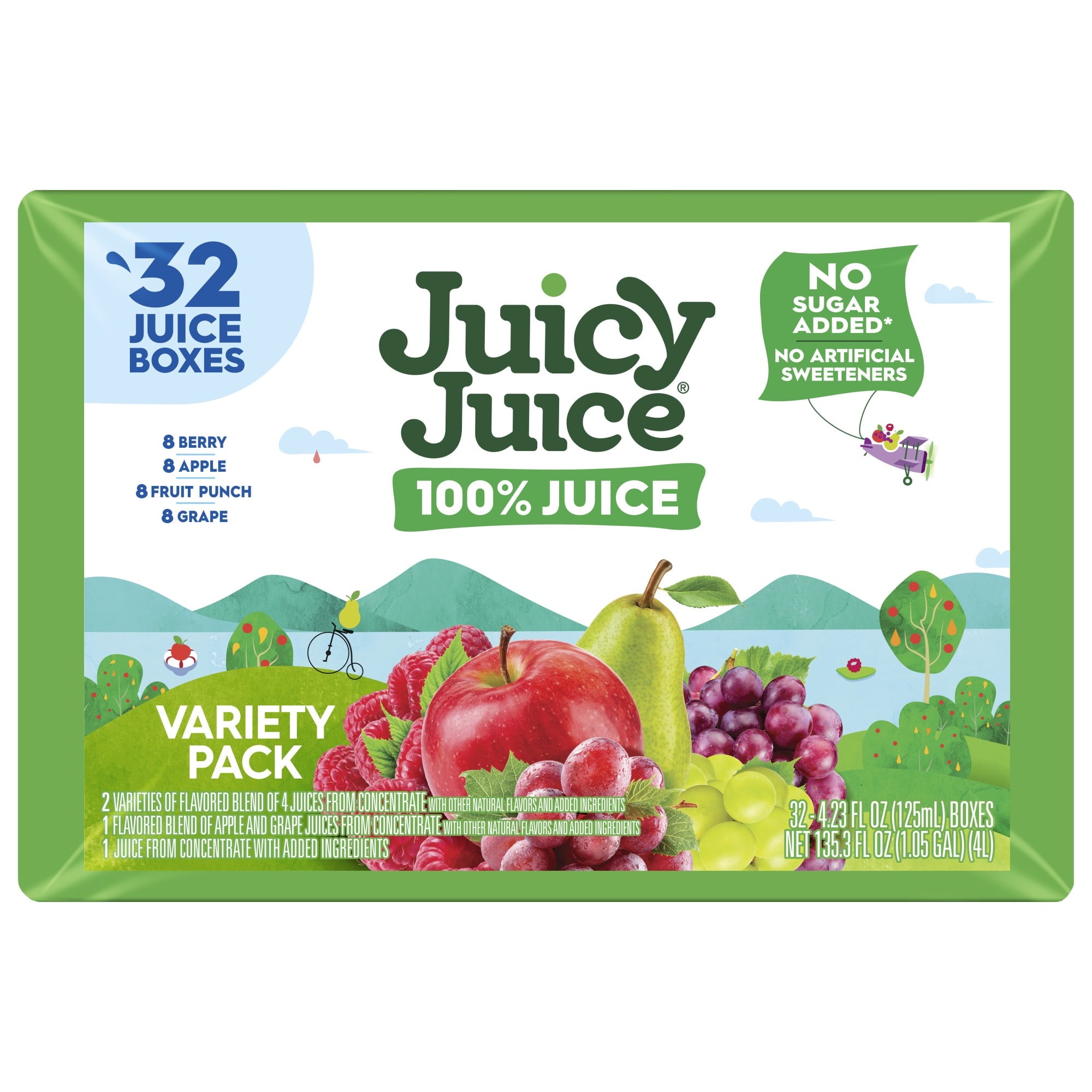 Juicy Juice 100% Juice Variety Pack Juice Boxes 32 Count 4.23 fl oz