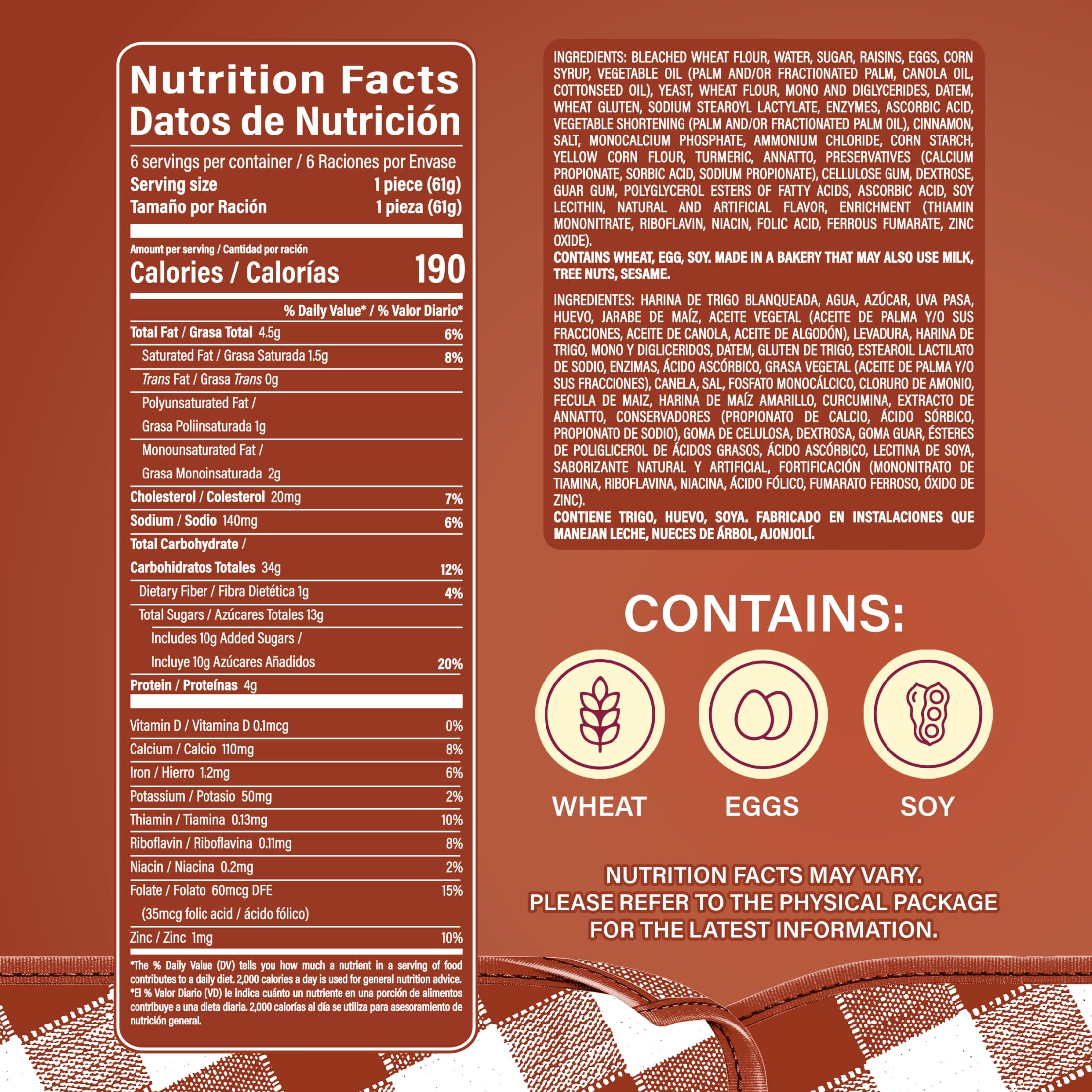 Cinnamon Rolls With Raisins 12.88 Oz 6 Count Bimbo
