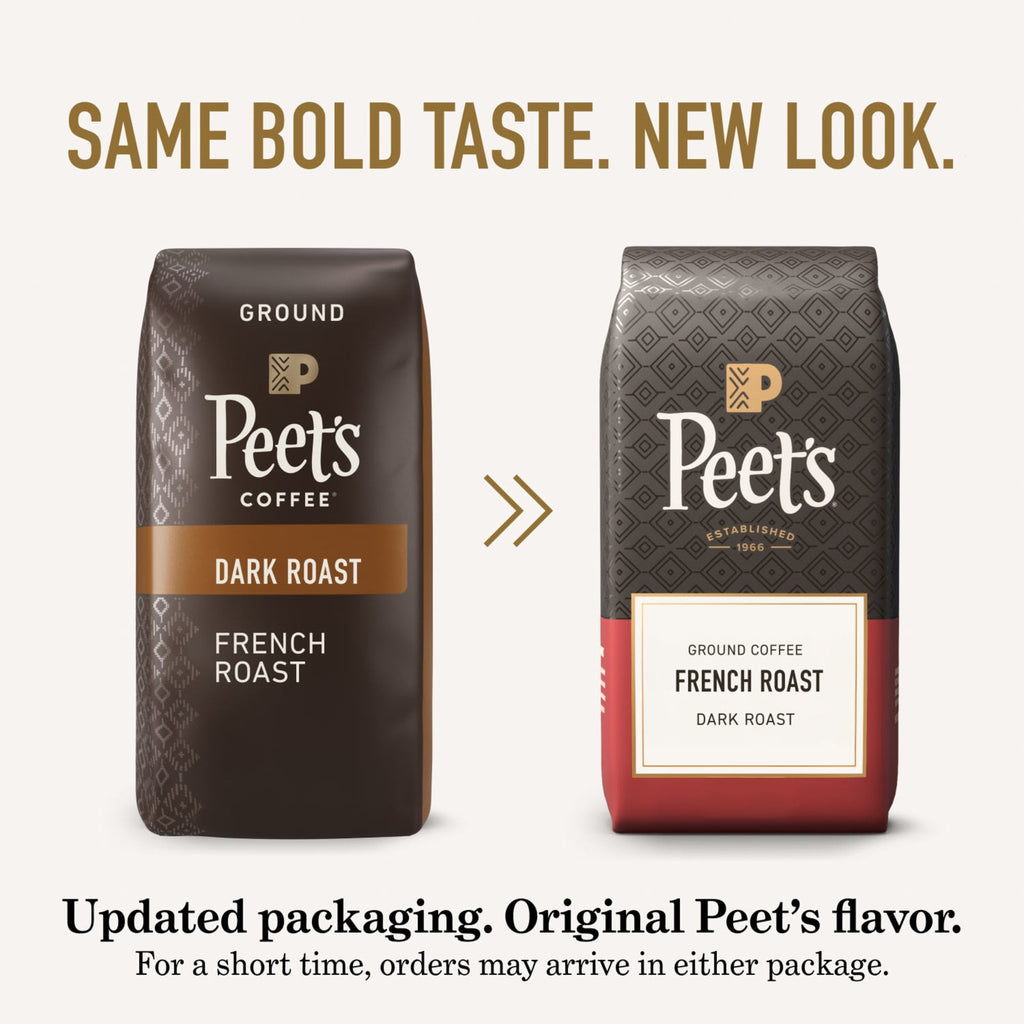 Peet's French Roast Naturally Caffeinated Dark Ground Coffee 10.5 oz Bag