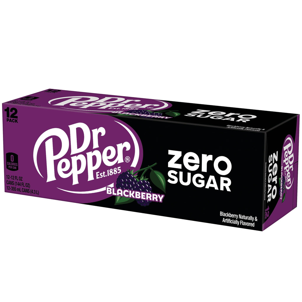 Dr Pepper Blackberry Zero Sugar Soda Pop Cans 12 Fl Oz 12 Pack