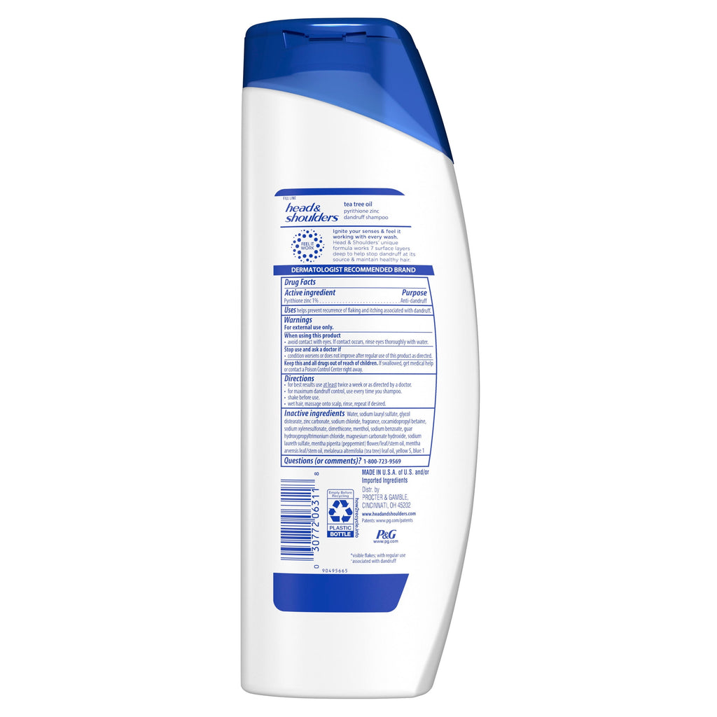 Head & Shoulders Dandruff Shampoo Tea Tree Oil Paraben-Free Anti-Dandruff Cleanser 12.5 fl oz