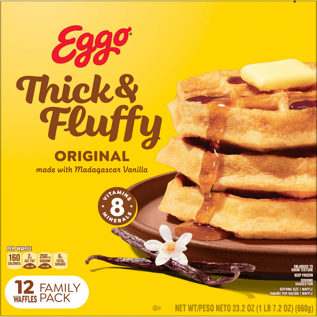 Eggo Thick And Fluffy Original Frozen Waffles 23.2 Oz 12 Count