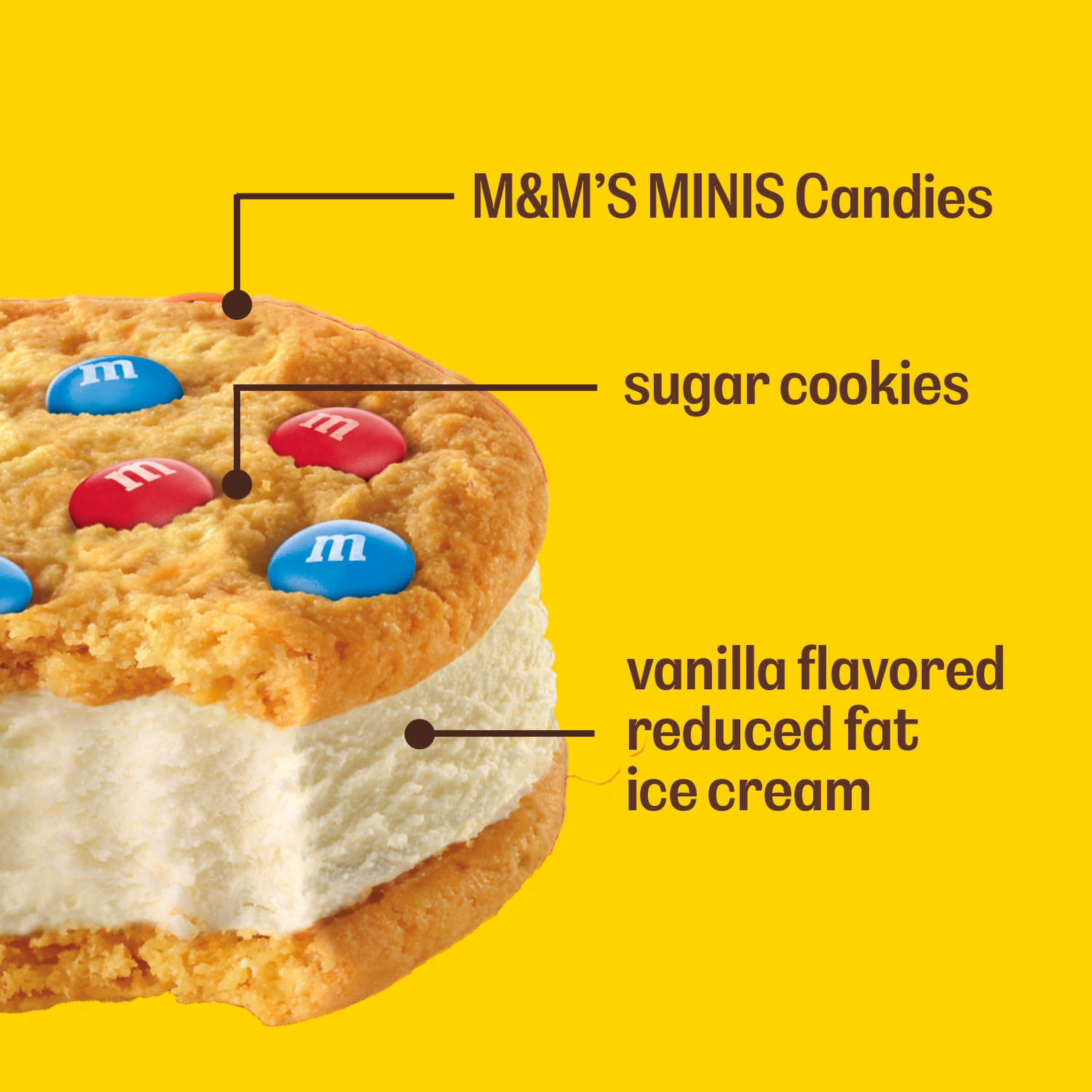 M&M'S Vanilla Ice Cream Cookie Sandwiches 4 Count 16 Fl Oz