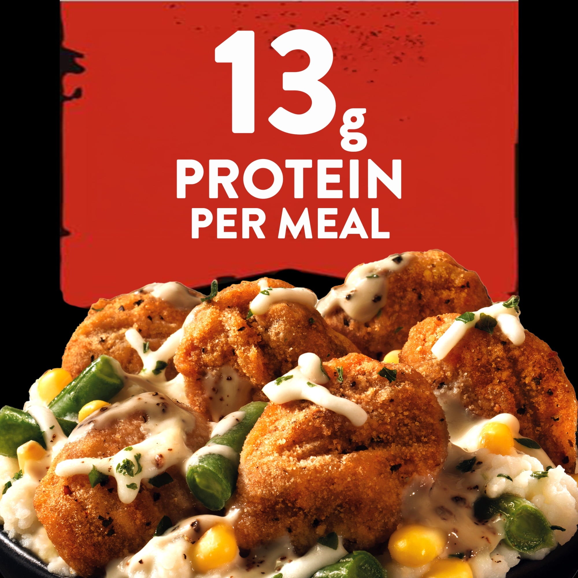 Banquet Mega Bowls Chicken Fried Beef Steak Frozen Meal 14 Oz