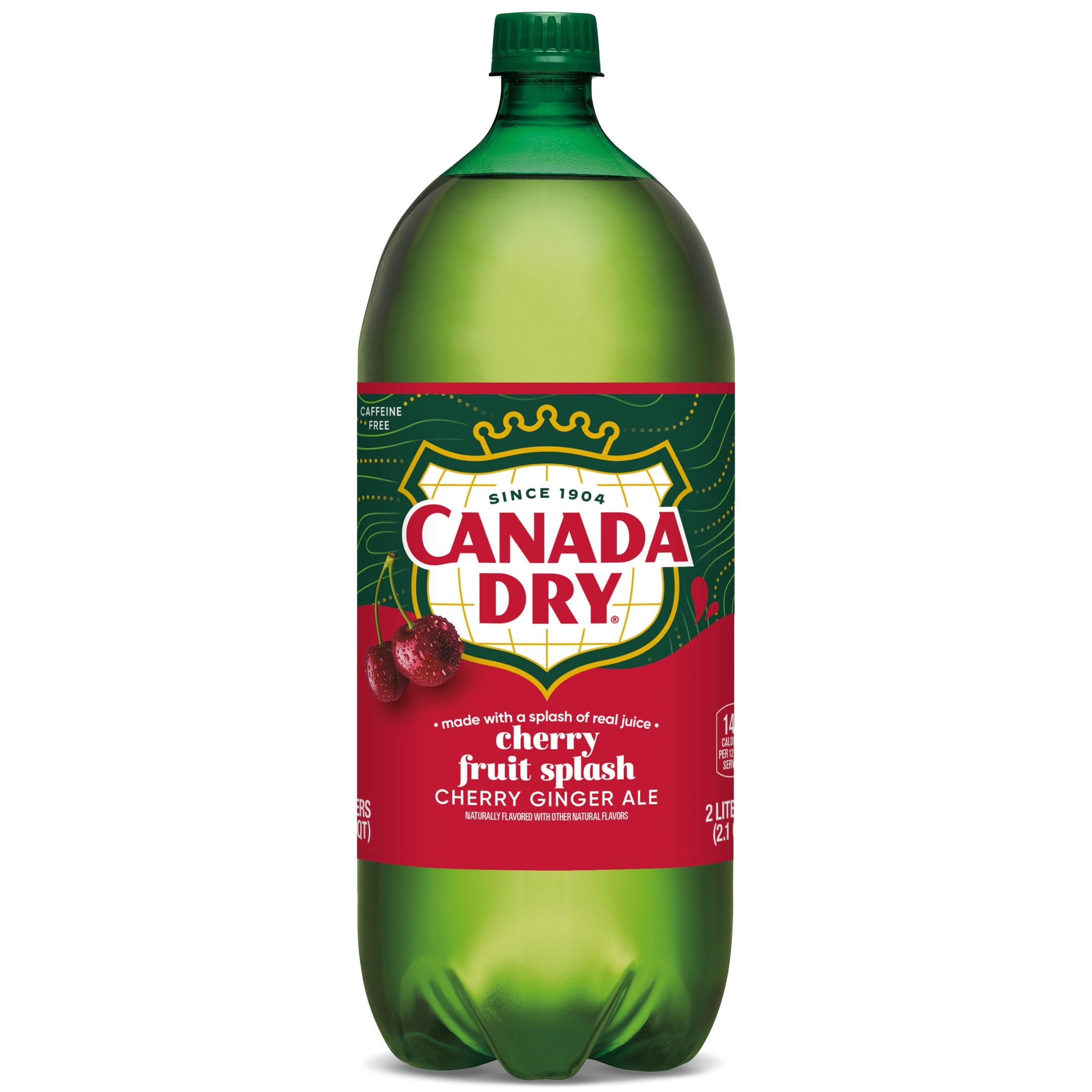 Canada Dry Caffeine Free Fruit Splash Cherry Ginger Ale Soda Pop Bottle 2 L