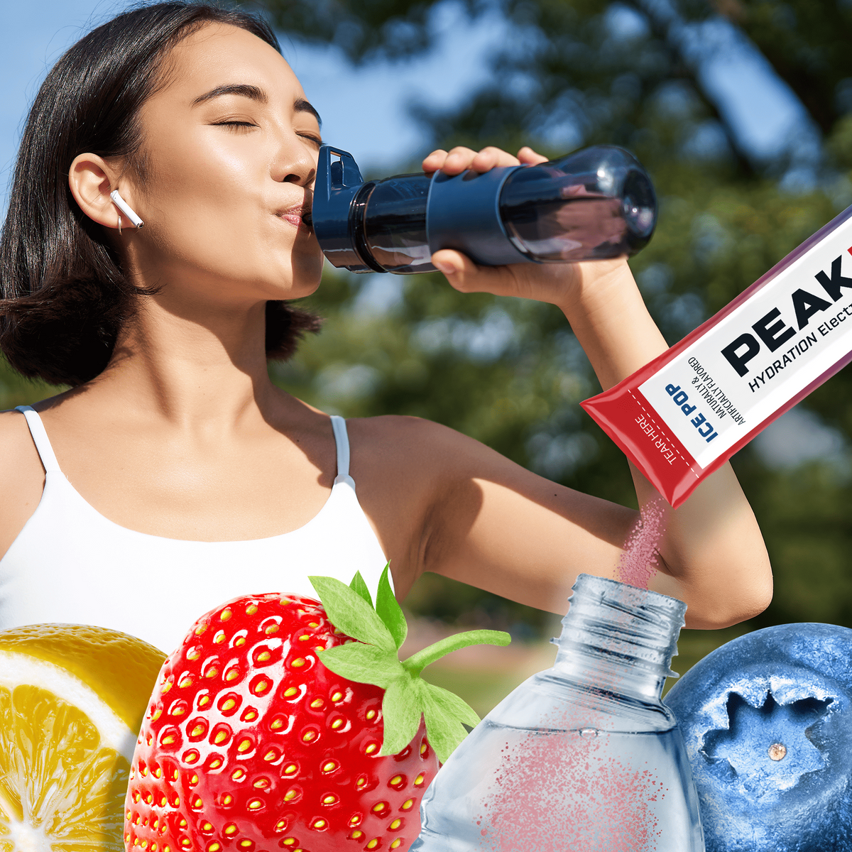 Peak H2O Sugar-Free Hydration Electrolyte Drink Mix Variety Pack 2.1 oz 30 Count