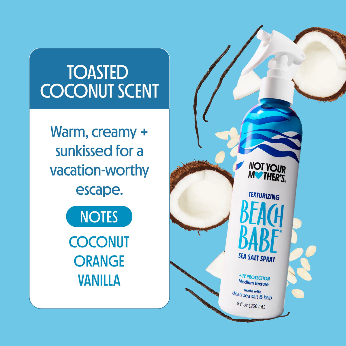 Not Your Mother's Beach Babe Texturizing Sea Salt Spray Tropical Vanilla Coconut 8 fl oz