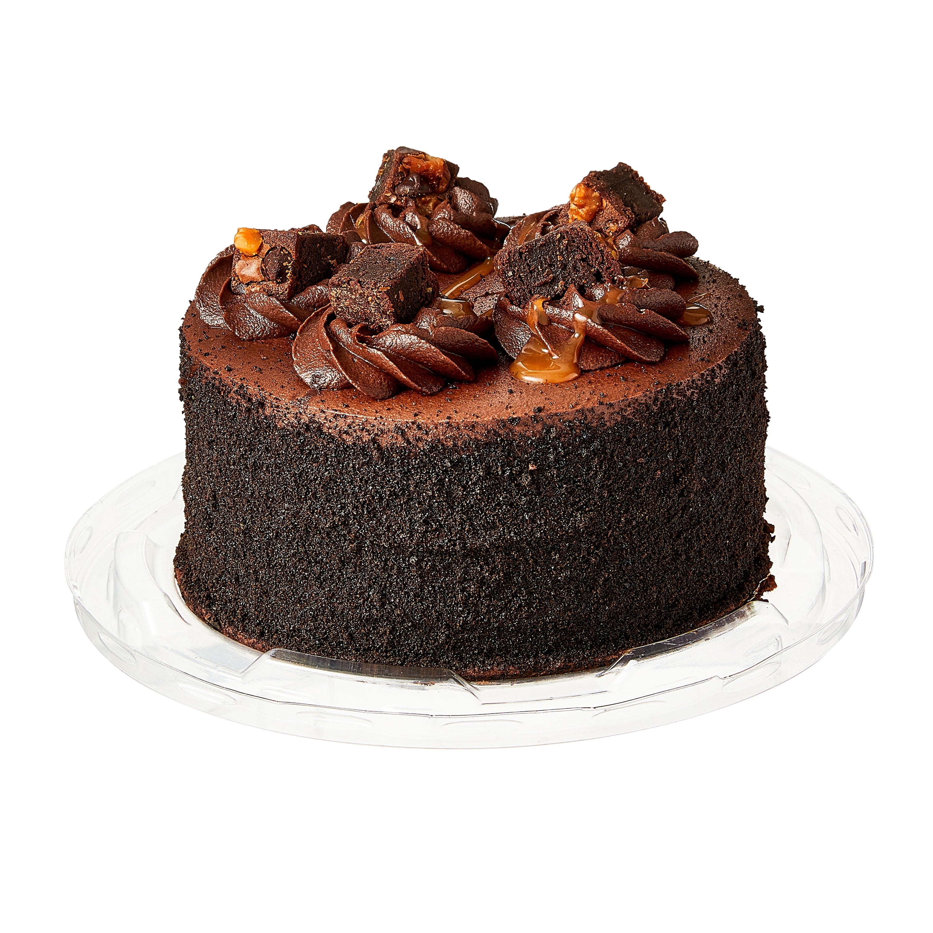 Triple Layer Chocolate Turtle Brownie Cake 21 Oz Refrigerated Marketside