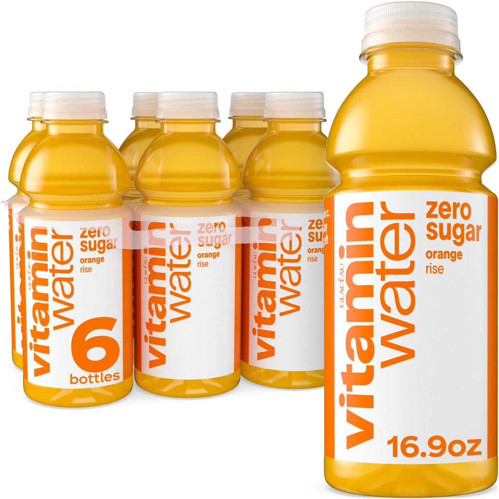 Vitaminwater Zero Sugar Rise Orange Flavored Water 16.9 fl oz 6 Pack