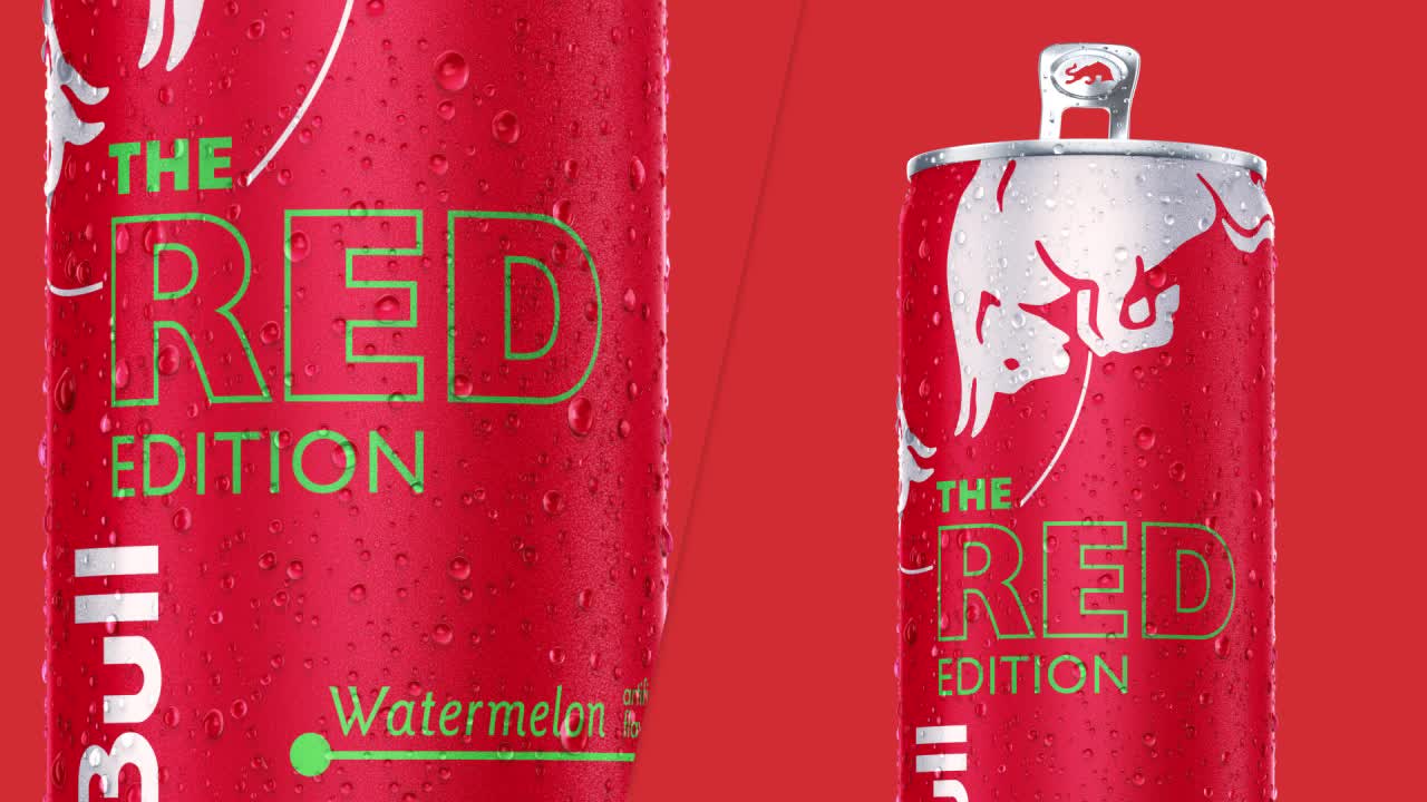 Red Bull Red Edition Energy Drink Watermelon 12 fl oz 4 Pack Cans